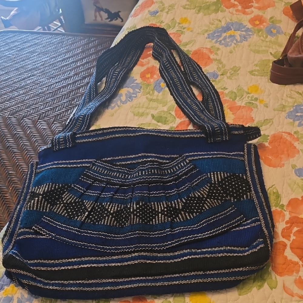Blue Striped Women’s Shoulder Bag